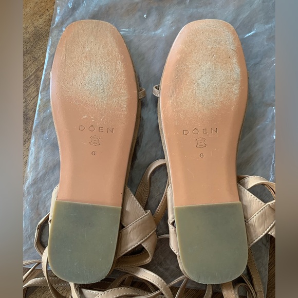 Doen 6 Gladiator Sandals Leather Calf Wrap Tie - Picture 7 of 7